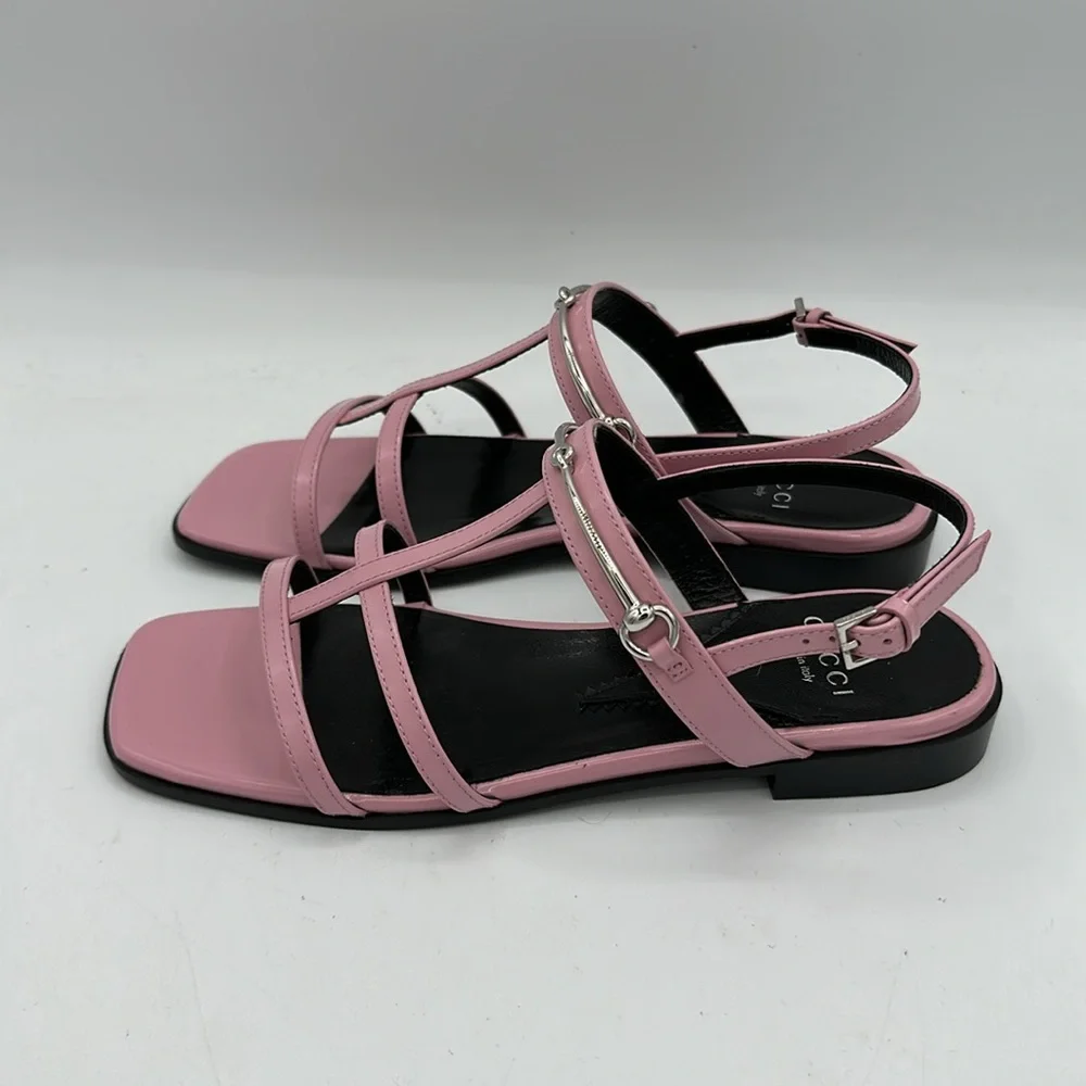 Gucci Divine Cage Horsebit Leather Sandals Dolly Pink Size 35 EU / 5 US NWOB - Picture 5 of 10